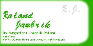 roland jambrik business card